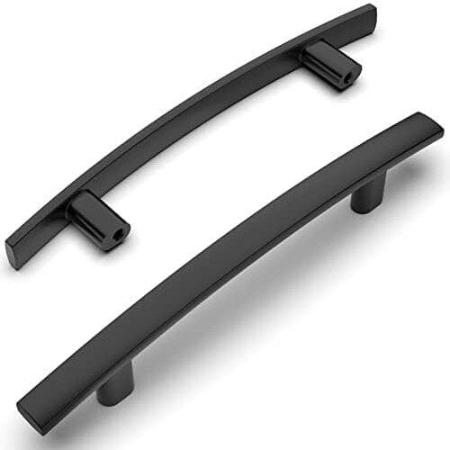 Kitchen Cabinet Pulls Matte Black 96mm Center 10 Pack
