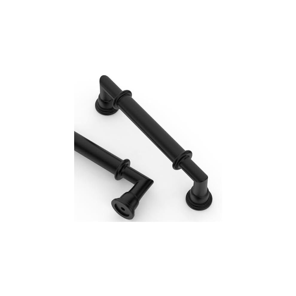 Black 10 Pack 3.75 Inch(96Mm) Matte Kitchen Cabinet Handles, Cabinet Pulls Kitchen Cabinet Hardware For Cupboard Drawer Pulls 2281