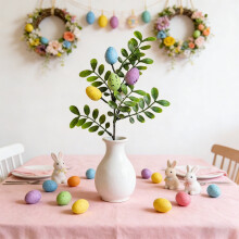 Easter Egg Tree Branches with Colorful Floral Picks