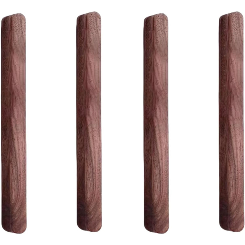 Drawer Knobs 4Pcs Black Walnut Log Long Door Handles Extended Wooden Cabinet Drawer Wardrobe Handles 192Mm Hole Distance 9028731916323