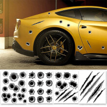 Cool Funny Bullet Hole Pattern Car Motorcycle Helmet Bike DIY Sticker Decal One Size