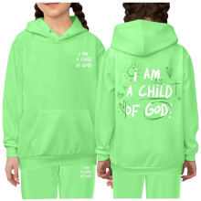 AWZXDE Børnesæt med hættetrøje og bukser med bogstaver, stilfuldt sweatshirt, outfit til piger, efterår/vinter, lysegrøn, 2-3 år