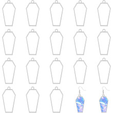 Alloy Open Bezel Blank Coffin Shape Hollow Pendants Open Frame Pendant Charms for Resin Jewellery Making DIY Earring Pendant Keychain Necklace Kit