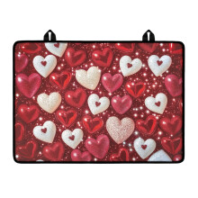 Multi-Purpose Heat-Resistant Stove Top Cover for Induction/Glass/Ceramic Cooktops, Anti-Slip, White & Red Heart Pattern – Compatible with All Stoves