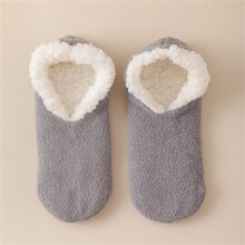 Women's Winter Super Thick Ankle Socks, Lamb's Wool Warm Plush Fuzzy Socks, Grey – Compatible with All Short Shoes