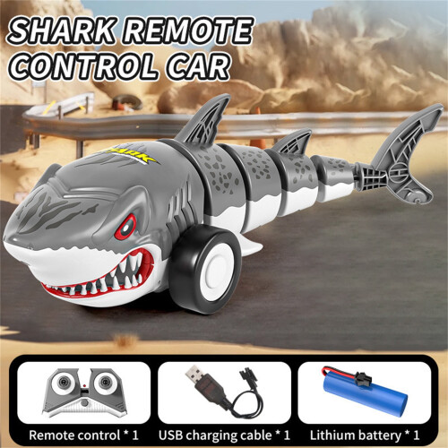 Requin télécommandé - Voiture robot LED rechargeable avec queue ondulante et rotation à 360