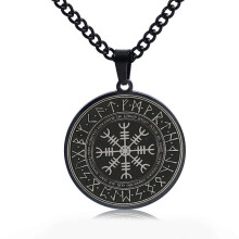 Vegvisir Pendant Necklace Stainless Steel Norse Compass