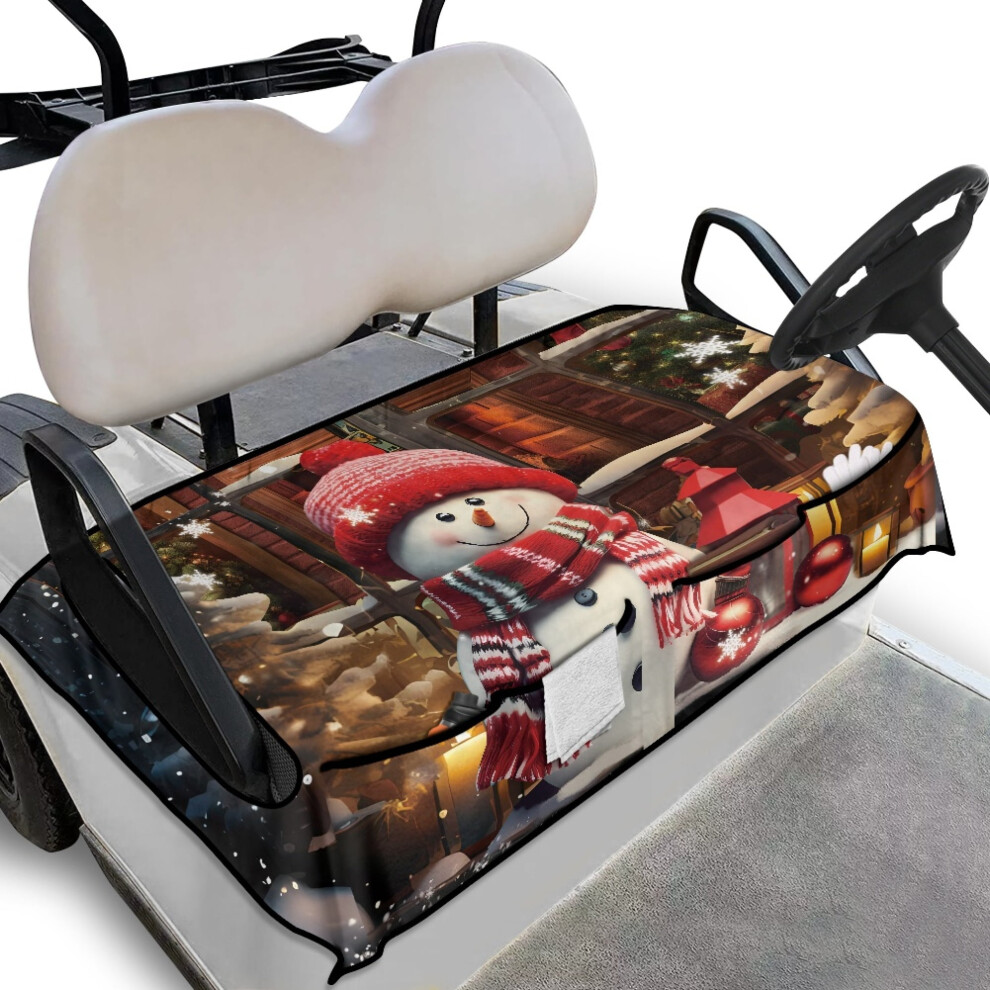 Christmas Snowman Golf Cart Seat Cover With 4 Pockets Â Breathable, Anti-Hot, Compatible With Club Car 9028731919362