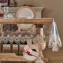 Clear PVC Square Tablecloth, 90x90cm, Waterproof & Washable, for Dining/Kitchen/Party – Indoor Use