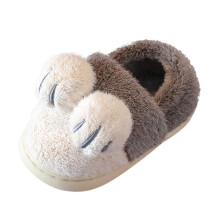 Girls' Cotton Slippers with Memory Foam, Warm Indoor House Shoes for Kids 7-8Y, Black – Compatible with Bedroom Use