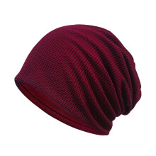 Unisex Men Women Cotton Solid Plaid Stretch Beanie Hat Elastic Baggy Slouchy Cap