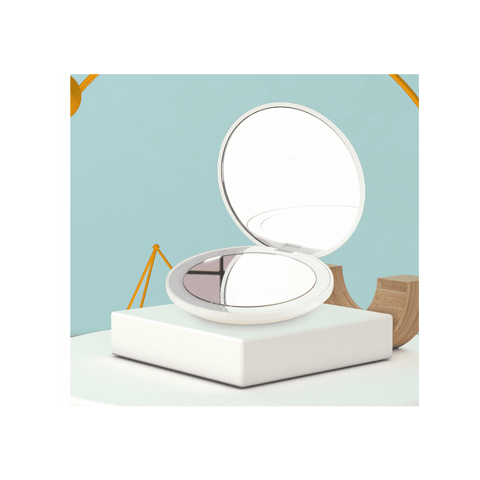 Lighted Travel Makeup Mirror,Portable for Handbag,1x/10x Magnification, Compact, Purse, Pocket, 3.5 inch Illuminated, Folding, Handheld