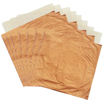 100Pcs Copper Leaf Foil Leaf Sheets, 5.5 x 5.5 Inches Gilding Foil Imitation Copper Leaf for DIY Nails Art Painting Gilding Crafting Decoration