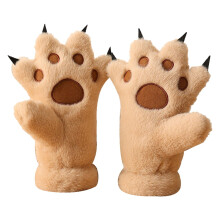 Women Winter Gloves Cute Halloween Party Costume Accessories Gloves Khaki