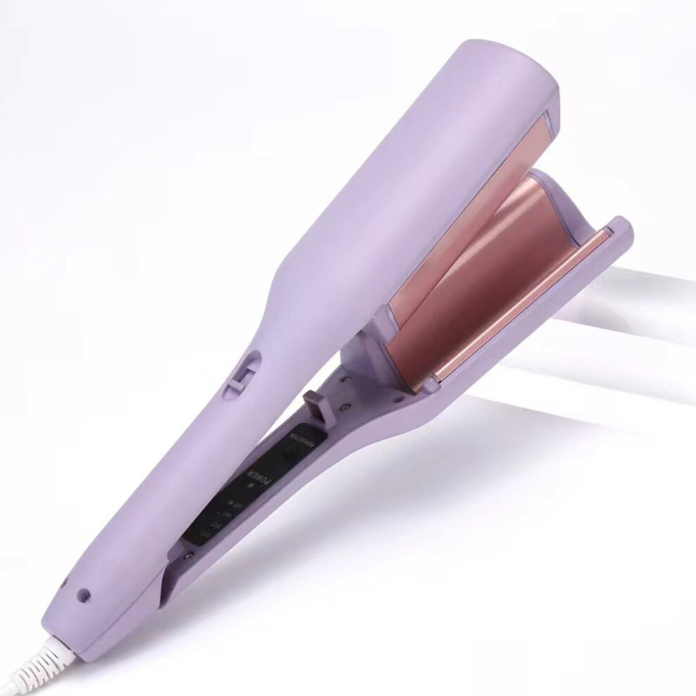 Purple Ceramics Curling Iron, Ionic Hair Crimper Tool, Hair Curler Waver Curling Wand With Ceramic 3 Barrel, Fast Heating,