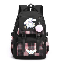 Anime Cinnamoroll Print Business Casual Laptop Schoudertas Wandelrugzak Reisrugzak Dagrugzak 17 Inch Zwart D (Met Leuke Hangertjes)