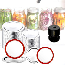 48 szt. pokrywek do słoików Mason Jar do słoików o szerokim i standardowym wlocie, bez przypomnienia o dacie, kompatybilne z elektrycznymi