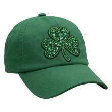 Green Baseball Cap Shamrock Design Adjustable Lightweight