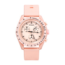 Analoog quartz horloge met siliconen band voor dames en heren: wijzerplaat met drie wijzers en streepjespatroon, decoratief design en siliconen band.