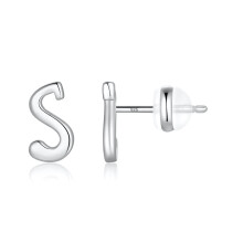AUNOOL 925 Sterling Silver Initial Stud Earrings