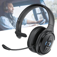Intelligentes LKW-Fahrer-Headset, einohrig, KI-Geräuschunterdrückung, 270-Mikrofon, 30 Stunden Akkulaufzeit – kompatibel mit Bluetooth-Geräten