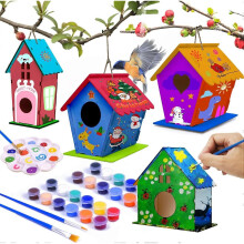 4 Pack Bird House Crafts for Kids, Buildable DIY Birdhouse Kit