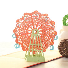 Carte de vœux 3D pop-up avec enveloppe représentant une grande roue