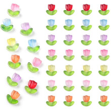 20 perline di vetro a forma di tulipano da 9 mm per la creazione di gioielli, bracciali e collane.