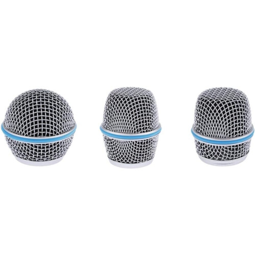 6x Replacement Microphone Grill Head Made of Blue Steel Mesh Accessory 2