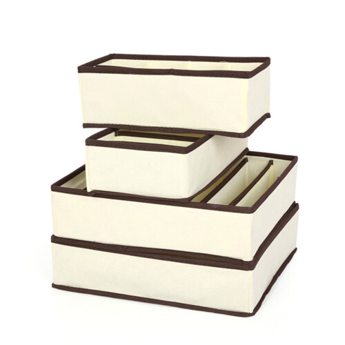 1Boîte Beige 8 Sections Rangement Sous-Vêtements Efficace 1