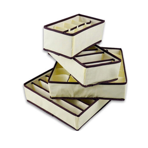 1Boîte Beige 8 Sections Rangement Sous-Vêtements Efficace 2
