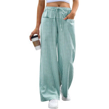 Pantalones de Cuadros  A Rayas para Mujer 2026, Pantalones Bóxer de Pijama, Lindos y Cómodos Pantalones de Pijama con Bolsillos, Conjuntos A