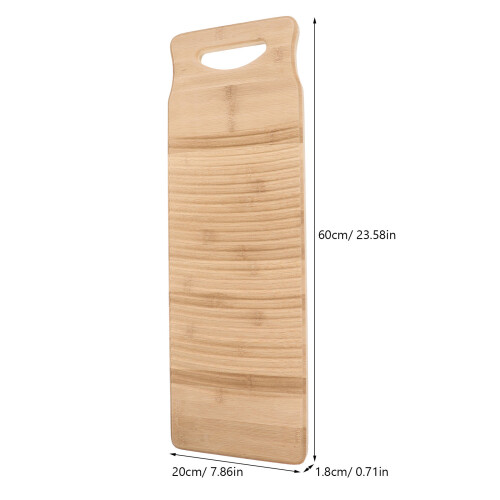 solid bamboo scrubbing board 60cm anti-slip for home laundry washing 1