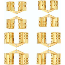 Hidden Brass Hinges, 4-Piece Set for Jewelry Box Crafting - (8mm and 10mm Kit), 180 Degree Opening, for Cabinet,Wood Box