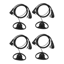 (4 Pack) 2Pin Advanced D Shape Clip-Ear Ptt Headset Earpiece Mic for 2 Way Radios Gp88S Gp300 Gp68 Gp2000 Gp88