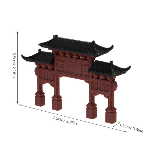 Chinese Mini Building Model Memorial Gate Micro Landscape Decor 1