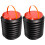 2Pcs Black Plastic Foldable Trash Can for Outdoor Camping and Home Use 6