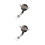 2Pcs Black Decorative Rhinestone Badge Reel Clips for Home Use 4