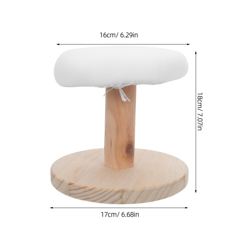 Compact Wooden Ironing Board White Round Pad for Home Sewing 1