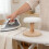 Compact Wooden Ironing Board White Round Pad for Home Sewing 5