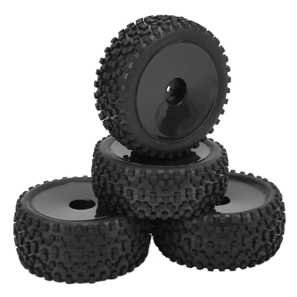 4Pcs Rc Off Road Car Tires & Wheels With 12Mm Hex - For 1/10 Scale Black 9401390702856