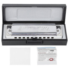 Blues Harmonica 10 Holes Mouthorgan A Key ABS Resin Professional Beginner Wind InstrumentWhite