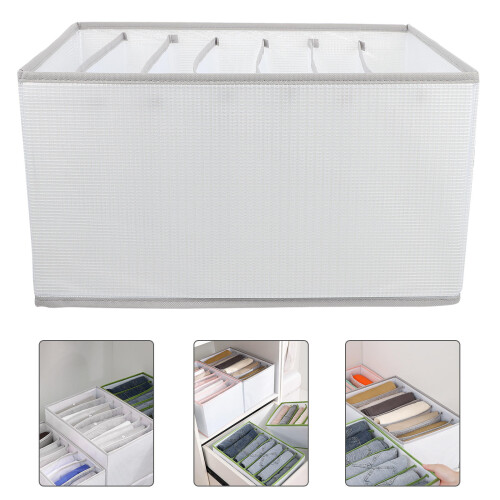 1Pc Foldable Wardrobe Clothes Container White PVC Storage Basket 1