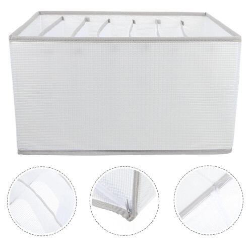 1Pc Foldable Wardrobe Clothes Container White PVC Storage Basket 2