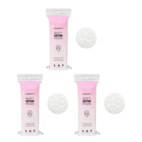 Packung mit 3 Make-up-Entferner-Pads aus reiner-Pflaumenmuster