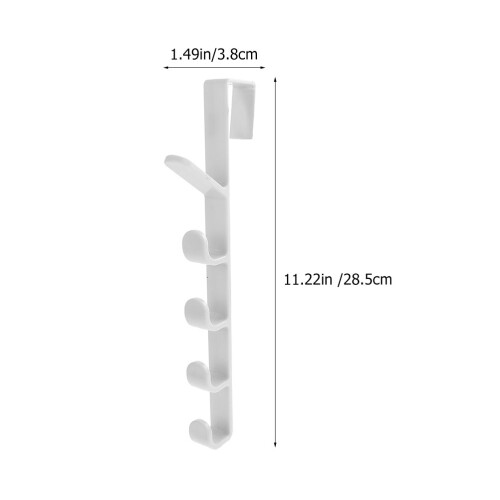 2Pcs ABS White Over Door Hanger Multi-Function Nail-Free Coat Hook 1