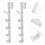 2Pcs ABS White Over Door Hanger Multi-Function Nail-Free Coat Hook 7