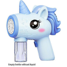 (1) New Unicorn Electric Bubble Gun Kids Toy Bubbles Machine Automatic Soap Blower With Light Outdoor Party Games Children Gift Toy
