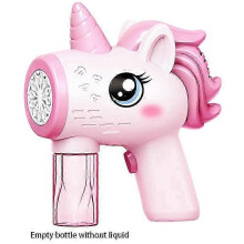 (2) New Unicorn Electric Bubble Gun Kids Toy Bubbles Machine Automatic Soap Blower With Light Outdoor Party Games Children Gift Toy
