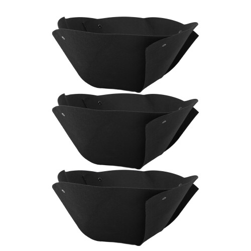 Conjunto de 3 Forros Semicirculares para Vasos de Flores, Cestos de Parede, Decoração Interna e Externa, Preto, 35 cm (14 polegadas) 1